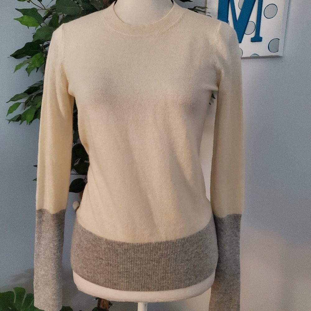 VINCE Cashmere Colorblock 2 Tone Pullover Jumper Sweater XS
